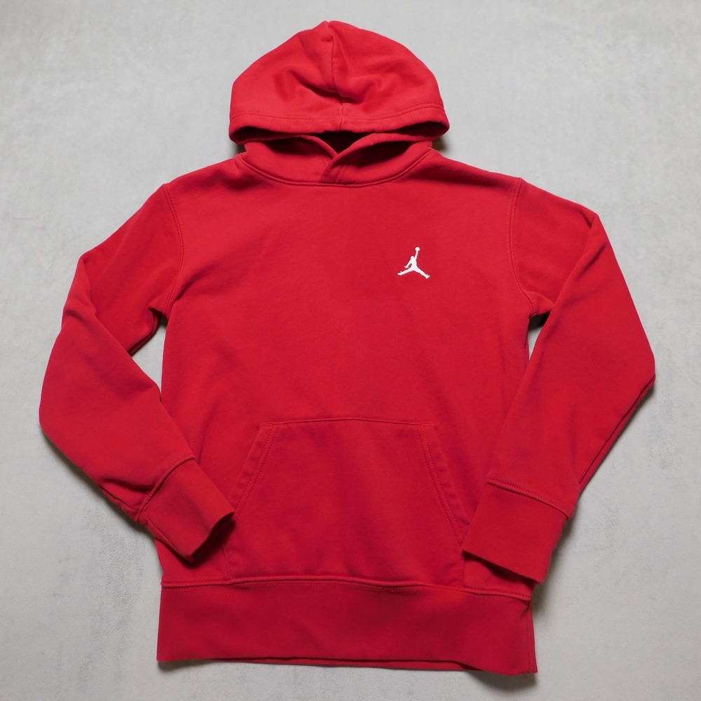 Jordan Kids Small Jumpman Fleece Pullover Hoodie Red White Logo Small 95A715-R78